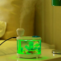 Aromatic Fish Tank Ultrasonic Humidifier and Air Purifier with LED Night Light - 460ML