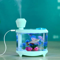 Aromatic Fish Tank Ultrasonic Humidifier and Air Purifier with LED Night Light - 460ML