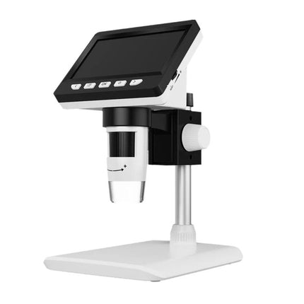 Portable Digital Microscope for Detailed Everyday Inspection showing 4.3-inch HD LCD, adjustable stand and high-resolution lens for electronics and insect viewing