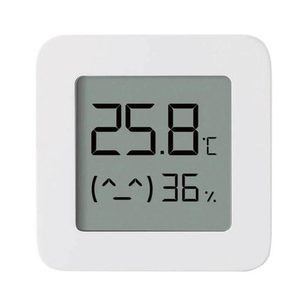 Xiaomi Mijia Bluetooth Temperature and Humidity Thermometer for Home Use - compact white digital display showing 25.8°C and 36% humidity