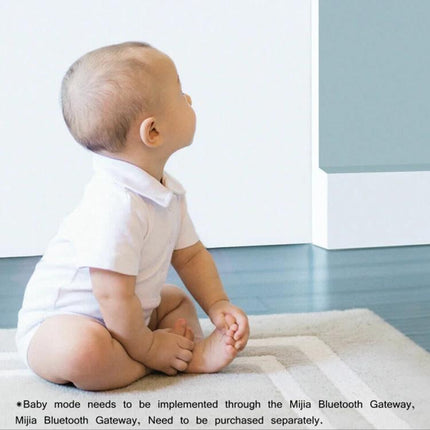 Xiaomi Mijia Bluetooth Temperature and Humidity Thermometer for Home Use monitoring nursery temperature and humidity near baby on rug