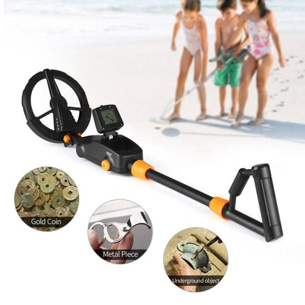 Easy-to-Use Underground Metal Detector Toy for Kids with LCD Screen - kids searching beach for coins with handheld detector and LCD display