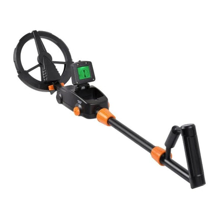 Easy-to-Use Underground Metal Detector Toy for Kids with LCD Screen - black and orange kid-friendly detector shown on white background