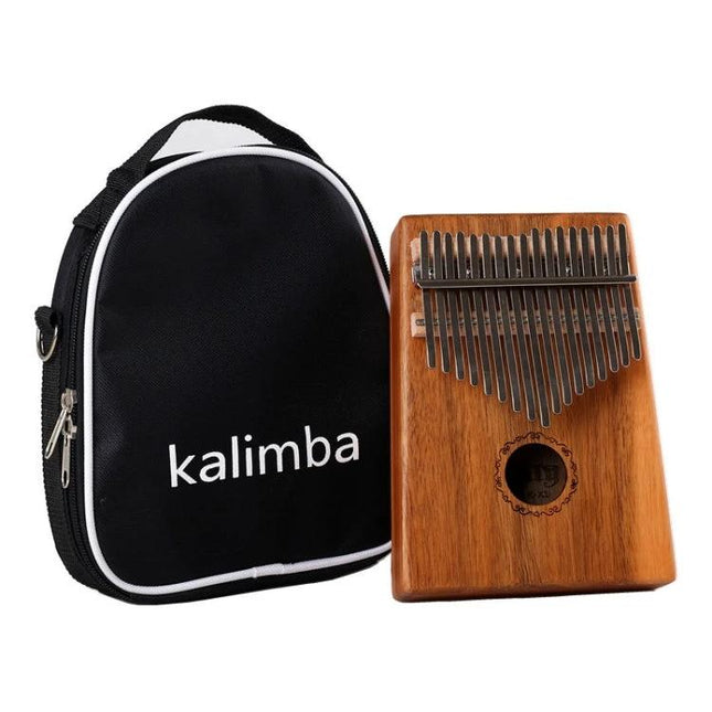 Kalimba Thumb Piano for Relaxing Home Music Evenings — acacia wood single-board kalimba with carrying case for quiet home practice