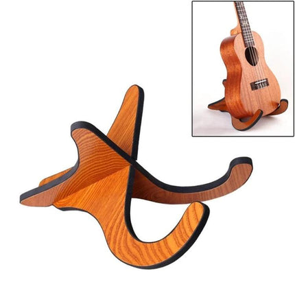 Versatile Wooden Stand for Ukulele Storage in Daily Practice - compact wooden tabletop stand keeps ukulele upright and protected