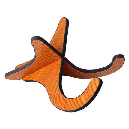 Versatile Wooden Stand for Ukulele Storage in Daily Practice — compact wooden desktop ukulele stand keeps instrument upright and protected