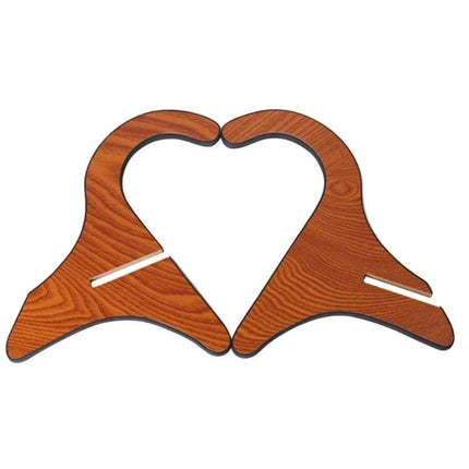 Versatile Wooden Stand for Ukulele Storage in Daily Practice – foldable wood stand halves forming heart shape to hold ukulele upright and secure