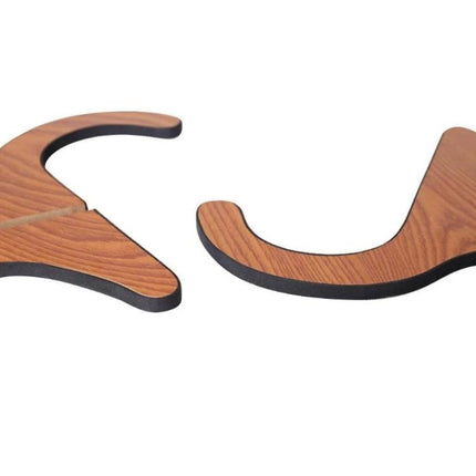 Versatile Wooden Stand for Ukulele Storage in Daily Practice - close-up of wooden ukulele stand parts with foam edges
