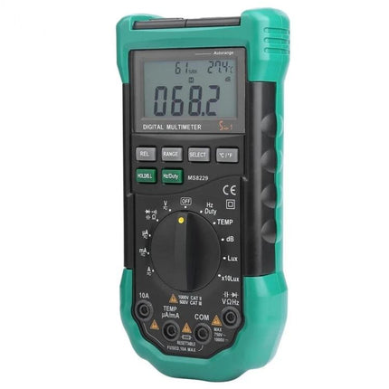 BSIDE Digital Multimeter for Temperature, Humidity Testing handheld multimeter showing digital display and rotary dial for temp humidity and electrical measurements