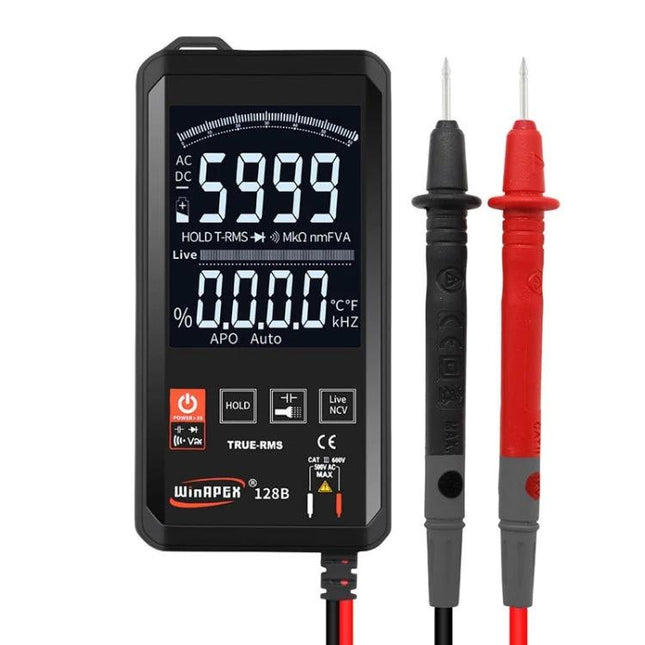 Automatic Digital Multimeter with Non-Contact Voltage Detection - handheld True RMS meter with probes for home, automotive and circuit testing