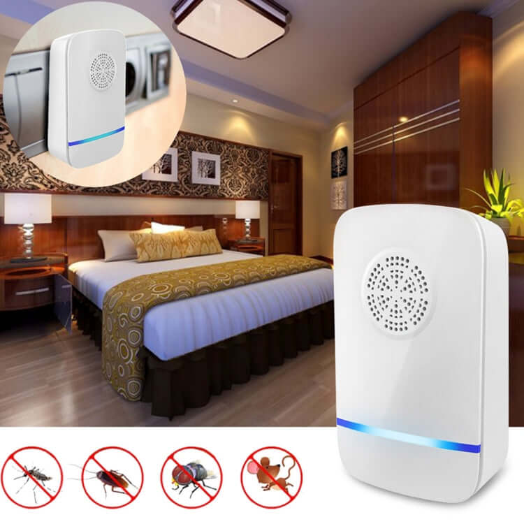 Ultrasonic Pest Control Device for Mosquitoes, Rats, and Insects with LED Light - AC 110-220V