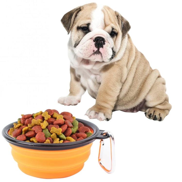 Compact Silicone Travel Pet Bowl - Foldable Feeding Dish for Puppies, Random Color Selection, 13cm Diameter