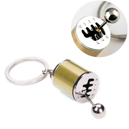 Elegant Six-Speed Manual Shift Gear Keychain for Keys