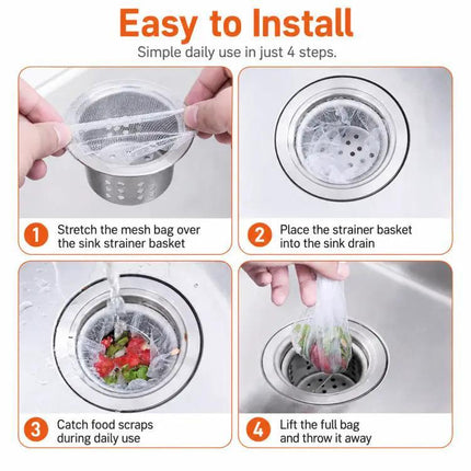 Filter Bag For Kitchen Sink Strainers 9x9cm Keeps Drain Clean