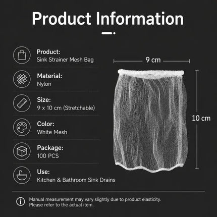 Filter Bag For Kitchen Sink Strainers 9x9cm Keeps Drain Clean
