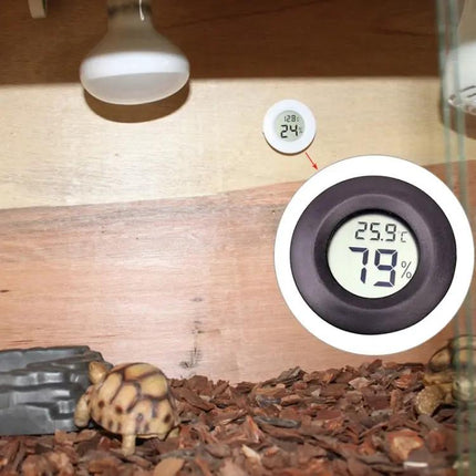 Reptile Enclosure Digital Round Thermometer and Hygrometer | Syndmart