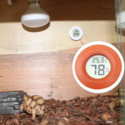 Reptile Enclosure Digital Round Thermometer and Hygrometer | Syndmart