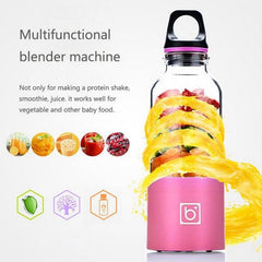 USB Rechargeable 500ml Mini Electric Juicer Blender Cup with Fast Double Blade - 22000 RPM