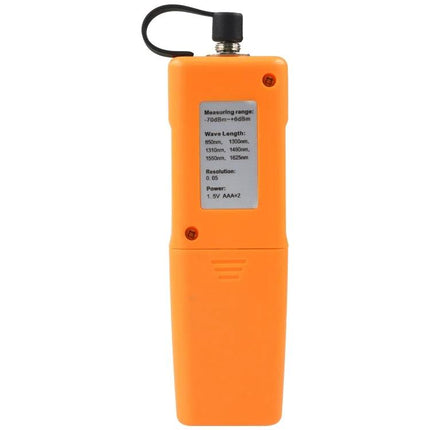 Benetech Optic Power Meter for Fiber Network Testing handheld orange unit measuring multiple wavelengths