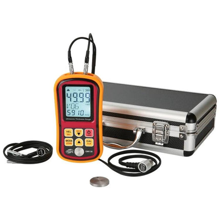 Benetech Ultrasonic Thickness Meter for Industrial Measurements handheld meter with probe, cables and carrying case for metal and plastic thickness testing