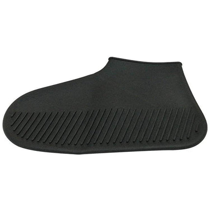 Waterproof Silicone Rainboot Covers for Everyday Outdoor Protection, Size L lightweight black silicone cover with treaded sole