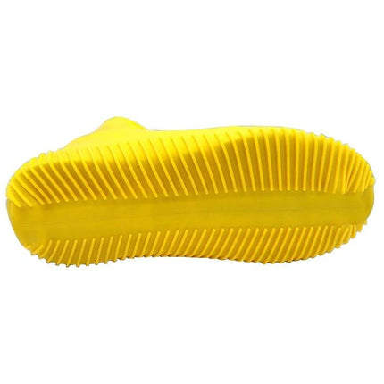 Waterproof Silicone Rainboot Covers for Everyday Outdoor Protection, Size L - yellow silicone rainboot cover sole view