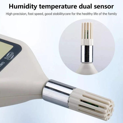Benetech Digital Humidity and Temperature Measurement Device for Indoor Use showing clear LCD and external humidity-temperature dual sensor