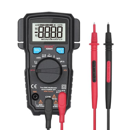 BSIDE Handheld Multimeter for Everyday Household Electrical Checks digital multimeter with red and black probes for testing outlets wiring and batteries