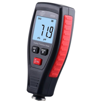 Benetech Dual-Purpose Coating Thickness Gauge for Metals handheld meter showing 71.9 µm reading on metal surface