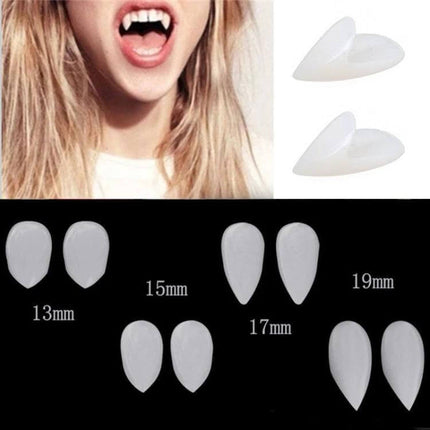 Halloween Dentures Props 19mm Vampire Fangs For Party Fun resin non-toxic eco-friendly vampire tooth props in crystal box for Halloween parties
