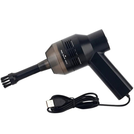 Handheld Portable USB Suction Cleaner for Keyboards and Laptops - compact USB vacuum with brush nozzle for office and student desk cleaning