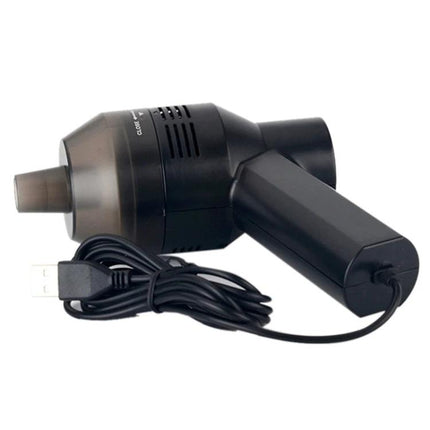 Handheld Portable USB Suction Cleaner for Keyboards and Laptops black handheld USB vacuum with cord and nozzle for removing crumbs and dust