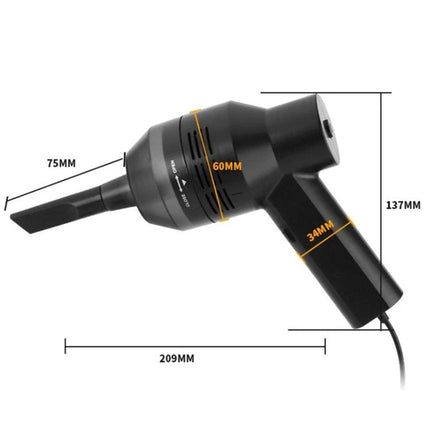 Handheld Portable USB Suction Cleaner for Keyboards and Laptops - compact 209mm cordless-style USB vacuum for crumbs and dust