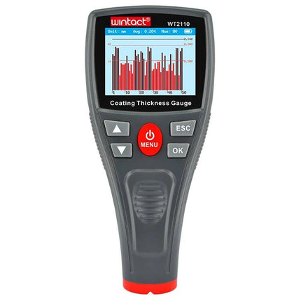 Wintact Coating Thickness Gauge with Color Screen for Metal Coatings handheld meter showing bar graph on color display