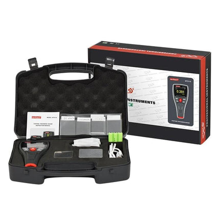 Wintact Coating Thickness Gauge with Color Screen for Metal Coatings in hard case kit with probes and accessories