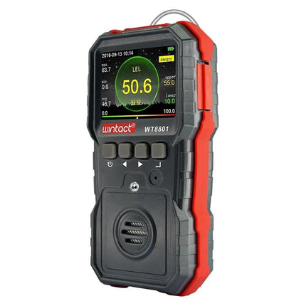 Wintact Portable Combustible Gas Detector for Home Safety handheld gas leak detector with color screen showing 50.6 LEL