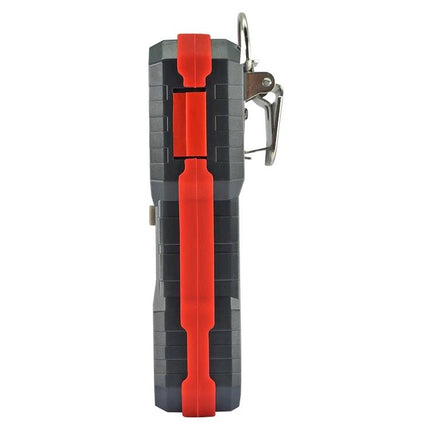 Wintact Portable Combustible Gas Detector for Home Safety handheld unit with clip, red and black rugged body, side view