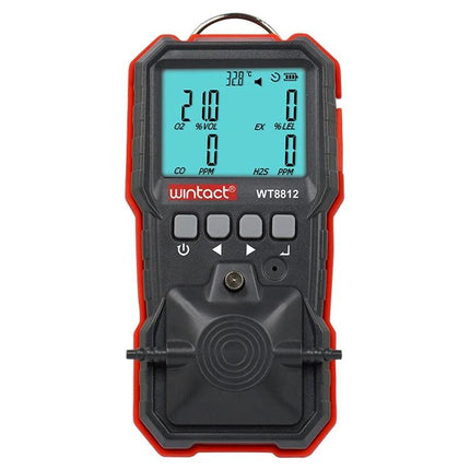 Wintact Portable Gas Detector for Home and Workplace Safety handheld gas monitor with digital display showing readings