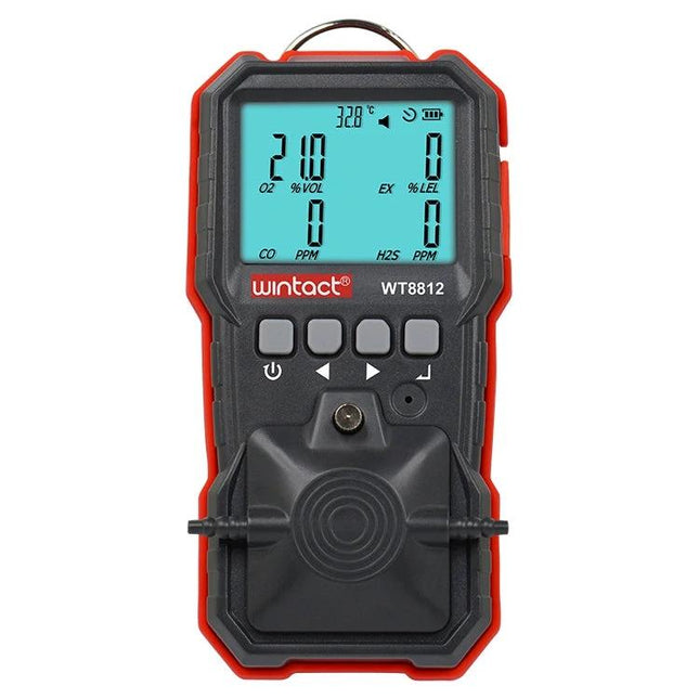 Wintact Portable Gas Detector for Home and Workplace Safety handheld gas monitor with digital display showing readings