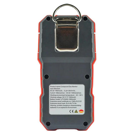 Wintact Portable Gas Detector for Home and Workplace Safety handheld gas monitor with back clip and label