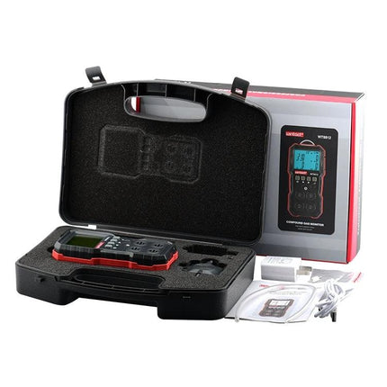Wintact Portable Gas Detector for Home and Workplace Safety in carrying case with accessories for gas leak monitoring