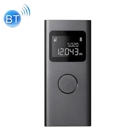 Xiaomi Smart Laser Distance Measurer for Home Projects - compact gray laser distance meter with digital display and Bluetooth icon