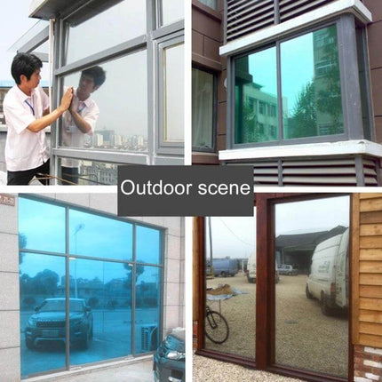 UV Reflective One Way Privacy Window Film 90cm x 1m applied to residential and commercial windows showing daytime privacy, reduced glare and UV protection