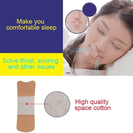 Nose And Lip Snoring Prevention Sticker For Night Sleep applied to nose and upper lip for drug-free snoring relief, 36 stickers per pack