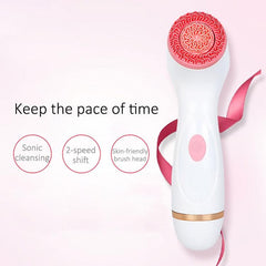 Rechargeable Silicone Ultrasonic Facial Cleansing Device with Vibration Technology