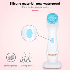 Rechargeable Silicone Ultrasonic Facial Cleansing Device with Vibration Technology