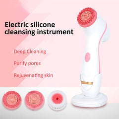 Rechargeable Silicone Ultrasonic Facial Cleansing Device with Vibration Technology