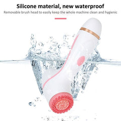 Rechargeable Silicone Ultrasonic Facial Cleansing Device with Vibration Technology