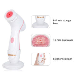 Rechargeable Silicone Ultrasonic Facial Cleansing Device with Vibration Technology