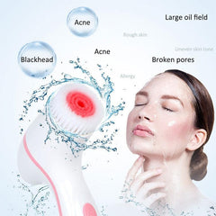 Rechargeable Silicone Ultrasonic Facial Cleansing Device with Vibration Technology